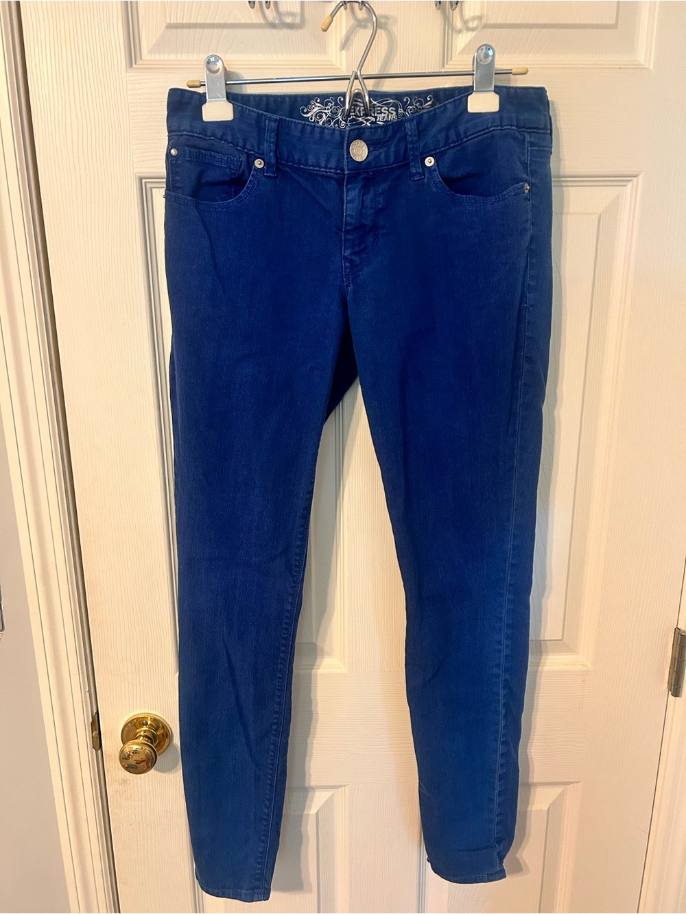 Women’s, Express, Blue Colored Stella Jean Leggings, Low Rise, Size 6